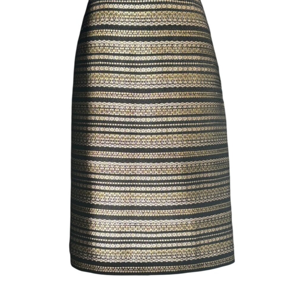 Talbots Women's RSVP by Talbots tweed black and gold metallic skirt size 14